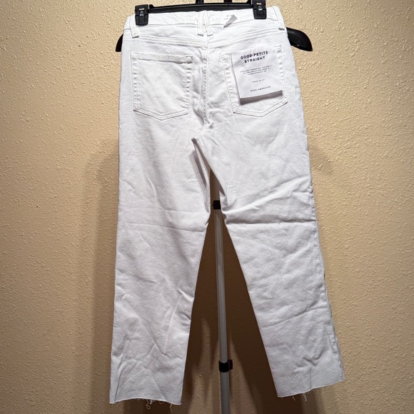 Women’s size 8P 8 petite white mid rise straight leg raw hem $139 - Picture 10 of 11